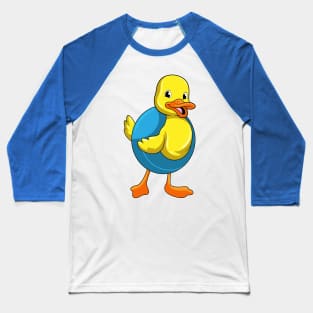 Duck at Swimming with Swim ring Baseball T-Shirt